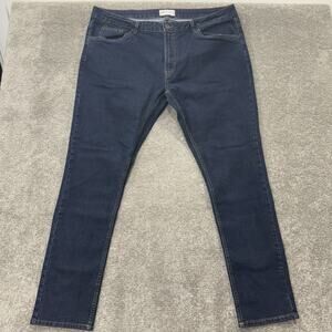 Mens JACHS New York Slim Fit Jeans 42x32 Dark Wash Stretch Denim Casual Pants